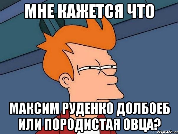 мне кажется что максим руденко долбоеб или породистая овца?, Мем  Фрай (мне кажется или)