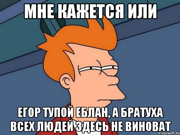 мне кажется или егор тупой еблан, а братуха всех людей здесь не виноват, Мем  Фрай (мне кажется или)