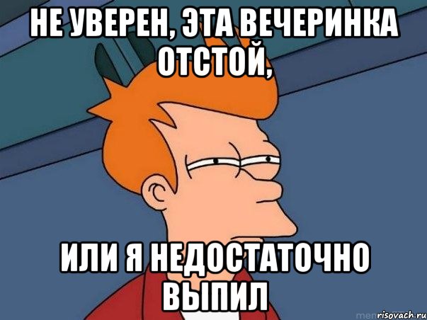 не уверен, эта вечеринка отстой, или я недостаточно выпил, Мем  Фрай (мне кажется или)