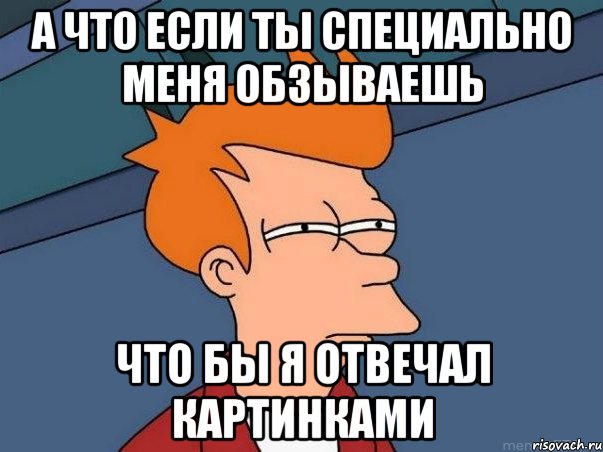 а что если ты специально меня обзываешь что бы я отвечал картинками, Мем  Фрай (мне кажется или)