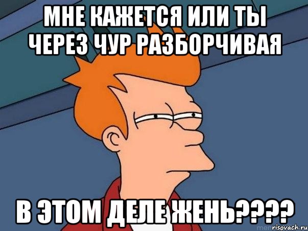 мне кажется или ты через чур разборчивая в этом деле жень???, Мем  Фрай (мне кажется или)