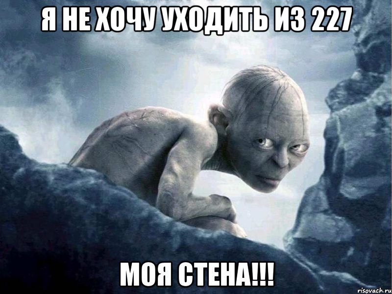 я не хочу уходить из 227 моя стена!!!, Мем   Голлум