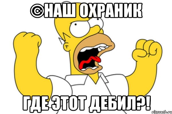 ©наш охраник где этот дебил?!, Мем Разъяренный Гомер