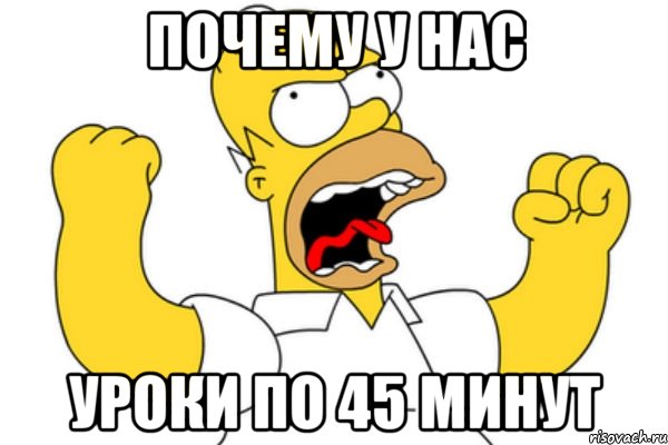 почему у нас уроки по 45 минут, Мем Разъяренный Гомер