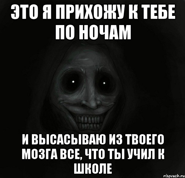 это я прихожу к тебе по ночам и высасываю из твоего мозга все, что ты учил к школе, Мем Ночной гость