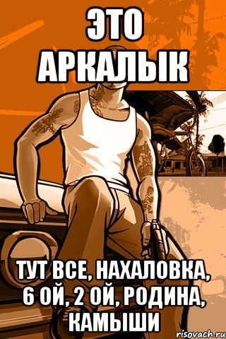 это аркалык тут все, нахаловка, 6 ой, 2 ой, родина, камыши, Мем GTA