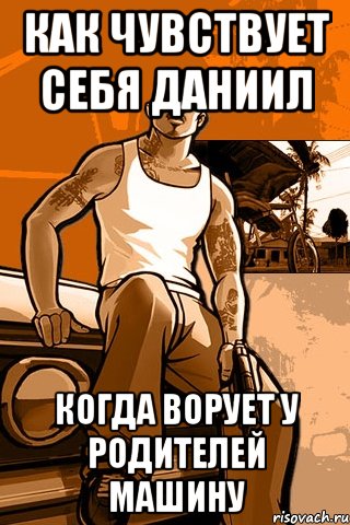 как чувствует себя даниил когда ворует у родителей машину, Мем GTA