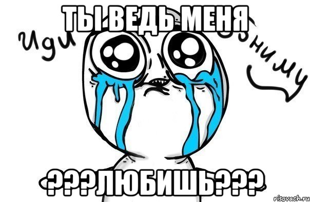 ты ведь меня ???любишь???, Мем Иди обниму