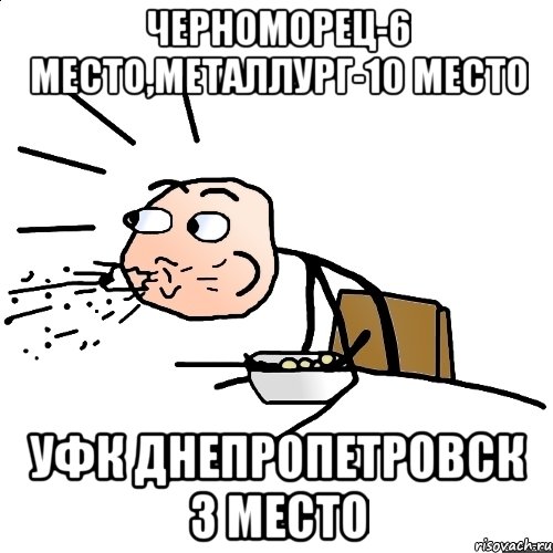 черноморец-6 место,металлург-10 место уфк днепропетровск 3 место, Мем   как