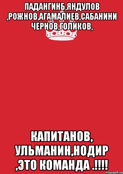 падангинб,яндулов ,рожнов,агамалиев,сабанини чернов,голиков, капитанов, ульманин,нодир ,это команда .!!!, Комикс Keep Calm 3