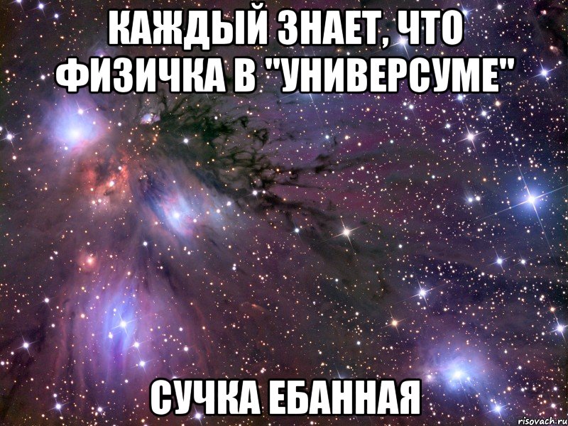 каждый знает, что физичка в "универсуме" сучка ебанная, Мем Космос
