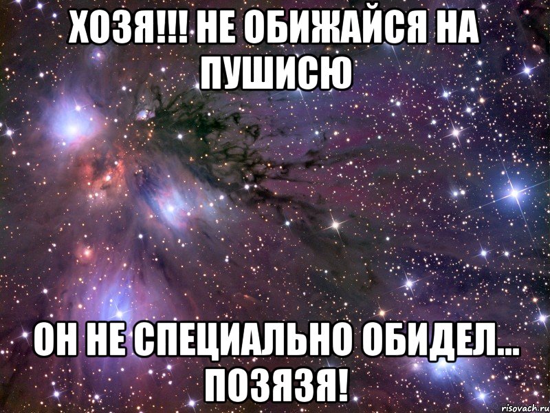 хозя!!! не обижайся на пушисю он не специально обидел... позязя!, Мем Космос