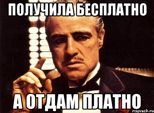 получила бесплатно а отдам платно, Мем крестный отец