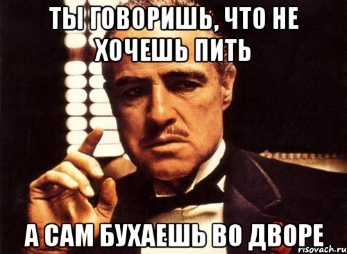 ты говоришь, что не хочешь пить а сам бухаешь во дворе, Мем крестный отец