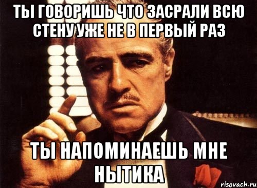 ты говоришь что засрали всю стену уже не в первый раз ты напоминаешь мне нытика, Мем крестный отец