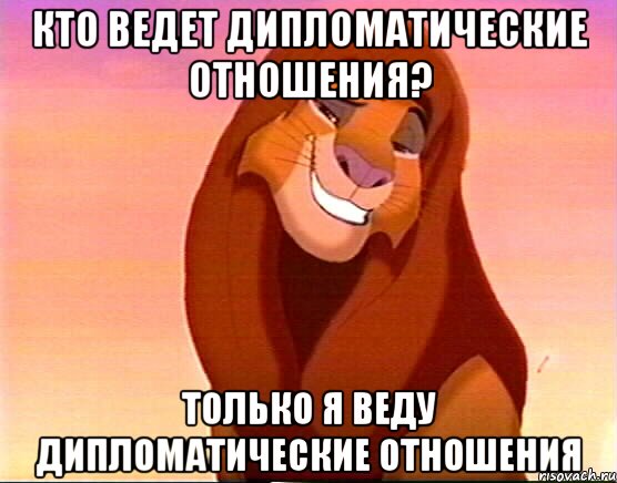 кто ведет дипломатические отношения? только я веду дипломатические отношения, Мем Симба