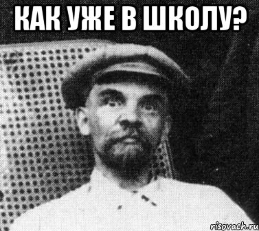 как уже в школу? , Мем   Ленин удивлен