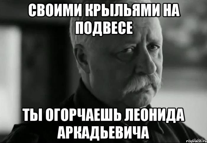 своими крыльями на подвесе ты огорчаешь леонида аркадьевича, Мем Не расстраивай Леонида Аркадьевича