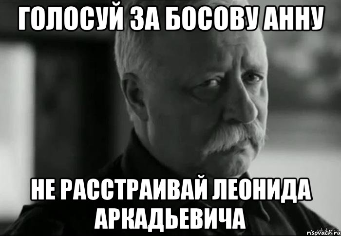 голосуй за босову анну не расстраивай леонида аркадьевича, Мем Не расстраивай Леонида Аркадьевича