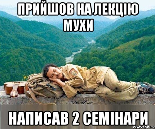 прийшов на лекцію мухи написав 2 семінари