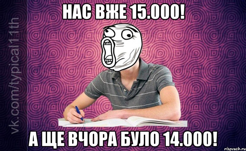 нас вже 15.000! а ще вчора було 14.000!