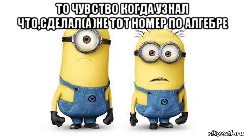 то чувство когда узнал что,сделал(а)не тот номер по алгебре 