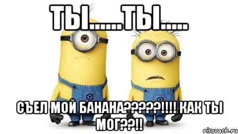 ты......ты..... съел мой банана???!!! как ты мог??!!, Мем Миньоны