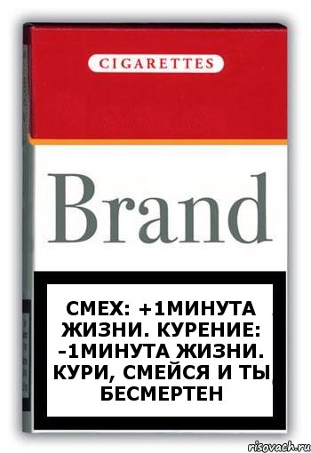 Смех: +1минута жизни. Курение: -1минута жизни. Кури, смейся и ты бесмертен, Комикс Минздрав