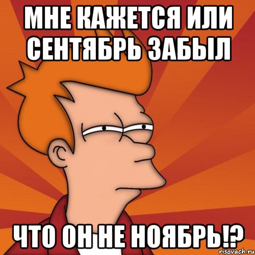 мне кажется или сентябрь забыл что он не ноябрь!?, Мем Мне кажется или (Фрай Футурама)