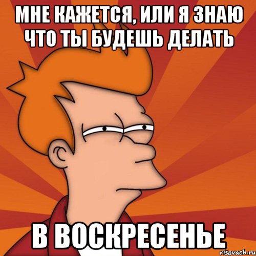 мне кажется, или я знаю что ты будешь делать в воскресенье, Мем Мне кажется или (Фрай Футурама)