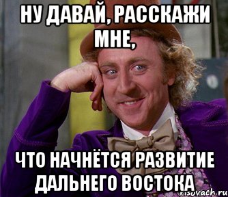 ну давай, расскажи мне, что начнётся развитие дальнего востока, Мем мое лицо