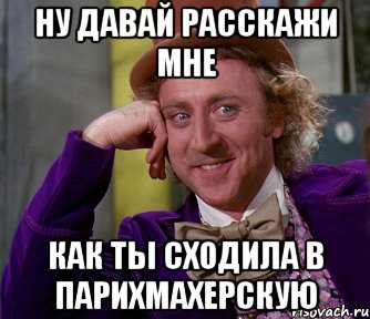 ну давай расскажи мне как ты сходила в парихмахерскую, Мем мое лицо