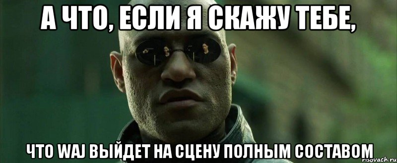 а что, если я скажу тебе, что waj выйдет на сцену полным составом, Мем  морфеус