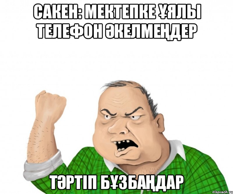 сакен: мектепке ұялы телефон әкелмеңдер тәртіп бұзбаңдар, Мем мужик