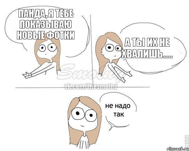 Панда, я тебе показываю новые фотки а ты их не хвалишь....., Комикс Не надо так 2 зоны