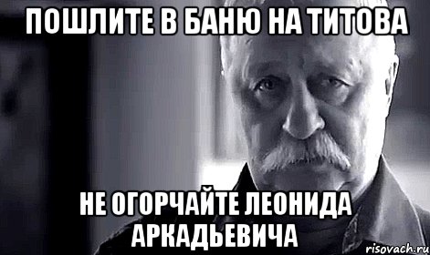 пошлите в баню на титова не огорчайте леонида аркадьевича, Мем Не огорчай Леонида Аркадьевича