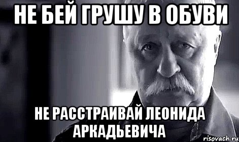 не бей грушу в обуви не расстраивай леонида аркадьевича, Мем Не огорчай Леонида Аркадьевича