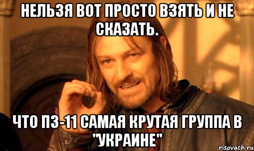 нельзя вот просто взять и не сказать. что пз-11 самая крутая группа в "украине", Мем Нельзя просто так взять и (Боромир мем)