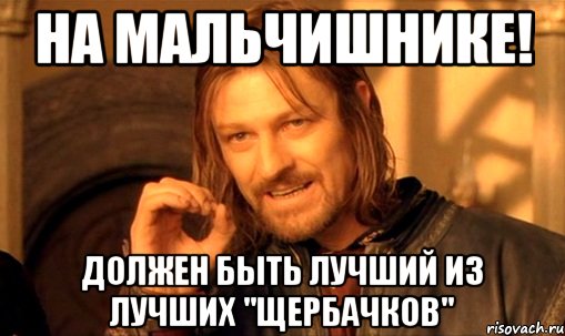на мальчишнике! должен быть лучший из лучших "щербачков", Мем Нельзя просто так взять и (Боромир мем)