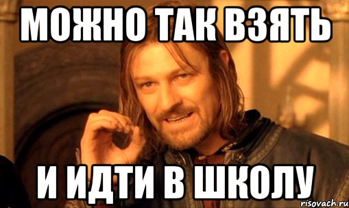 можно так взять и идти в школу, Мем Нельзя просто так взять и (Боромир мем)