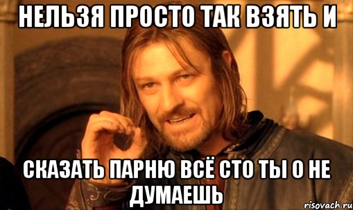 нельзя просто так взять и сказать парню всё сто ты о не думаешь, Мем Нельзя просто так взять и (Боромир мем)