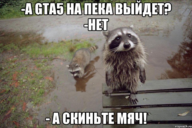 -а gta5 на пека выйдет? -нет - а скиньте мяч!
