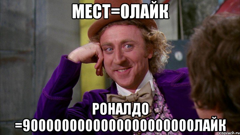 мест=0лайк роналдо =9000000000000000000000лайк, Мем Ну давай расскажи (Вилли Вонка)