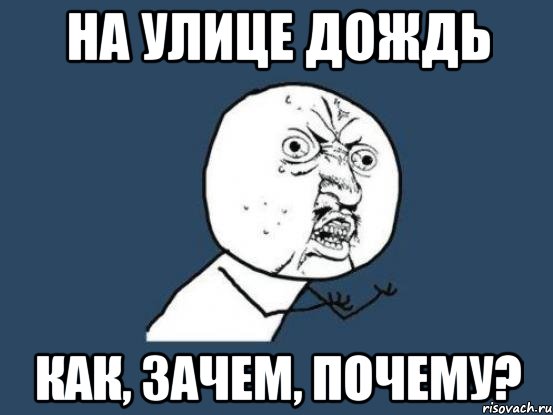 на улице дождь как, зачем, почему?, Мем Ну почему