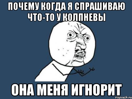 почему когда я спрашиваю что-то у колпневы она меня игнорит, Мем Ну почему