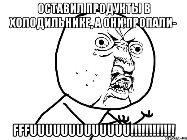 оставил продукты в холодильнике, а они пропали- fffuuuuuuuuuuuuu!!!, Мем Ну почему (белый фон)