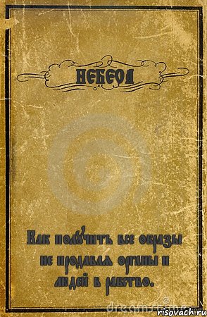 НЕБЕСА Как получить все образы не продавая органы и людей в рабство., Комикс обложка книги