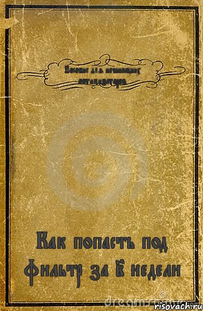 Пособие для начинающих оптимизаторов Как попасть под фильтр за 2 недели, Комикс обложка книги