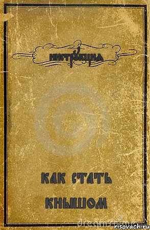 инструкция как стать кнышом, Комикс обложка книги