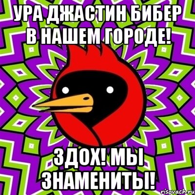ура джастин бибер в нашем городе! здох! мы знамениты!, Мем Омская птица